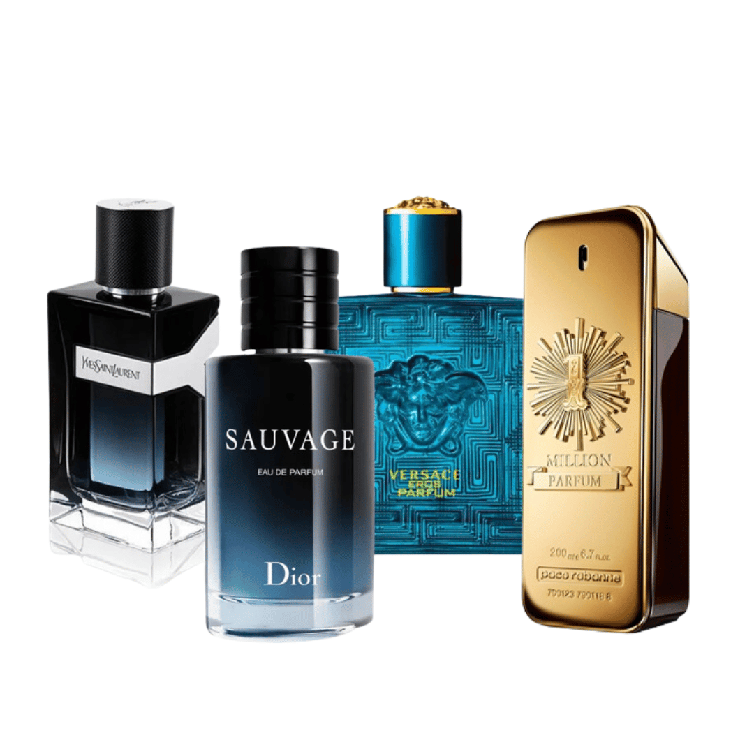 4 Parfums - 1 Million, Dior SAUVAGE, Yves Saint Laurent Y MEN et Versace EROS (ACHETEZ 2, RECEVEZ-EN 4)